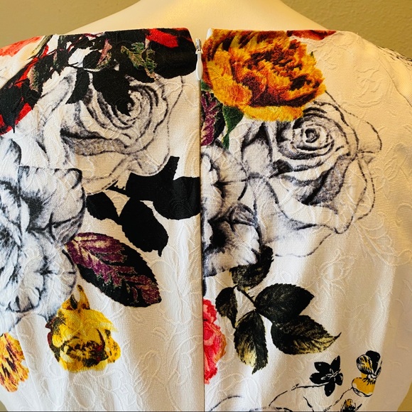 Adrianna Papell Faux Wrap Rose Floral Sheath dress - Picture 9 of 16